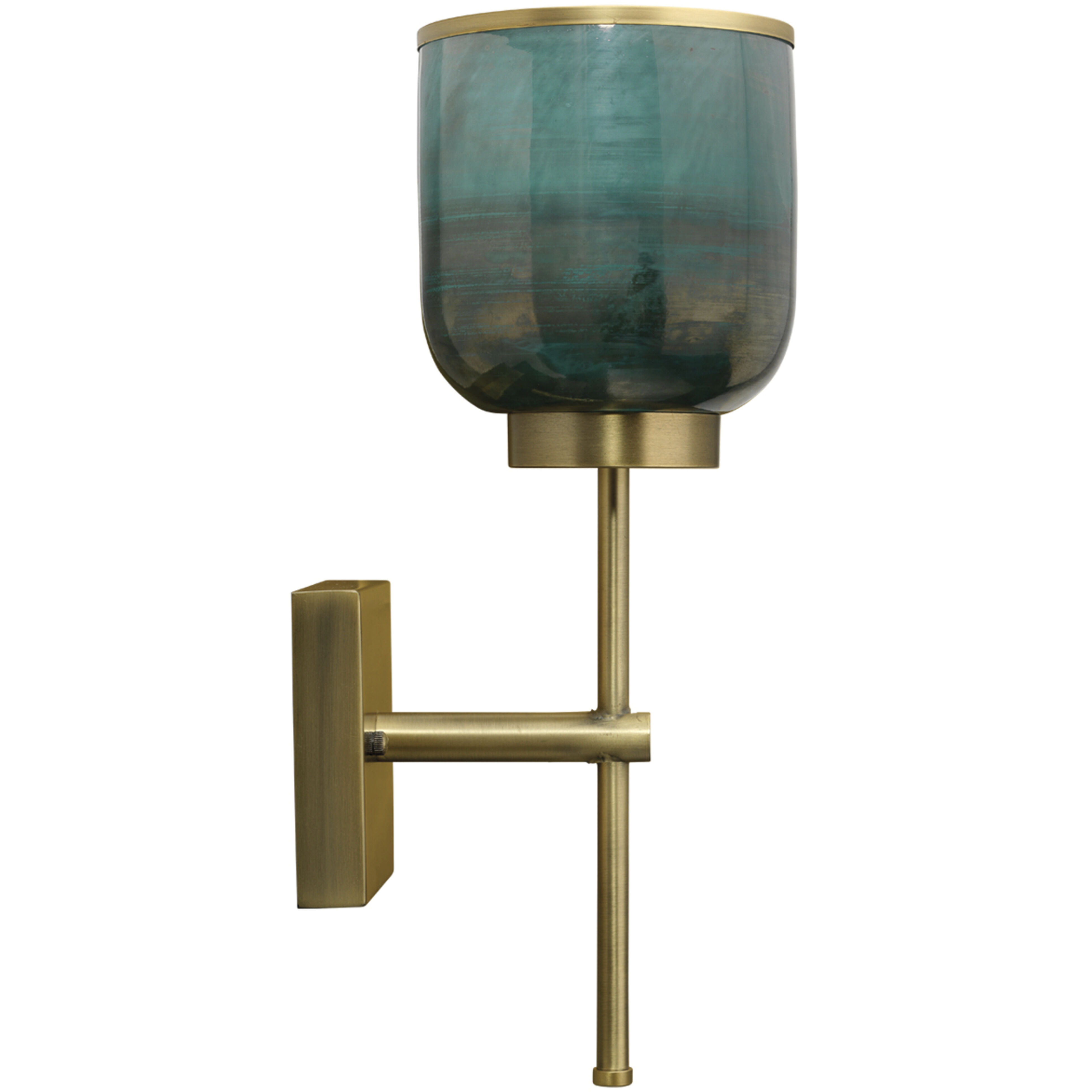 Vapor 1 Light 6 inch Antique Brass & Aqua Metallic Glass Wall Sconce Wall Light