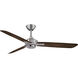 Rudolph 52 inch Brushed Nickel/Medium Maple with Medium Maple Blades Ceiling Fan