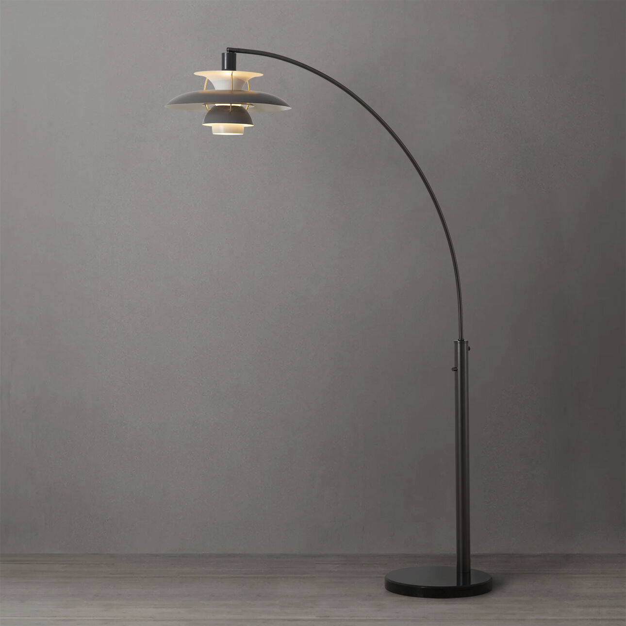 Palm Springs 87 inch 100.00 watt Gunmetal and Black Arc Floor Lamp Portable Light