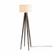 Quattro 61 inch 23 watt Dark Walnut and Weathered Brass Floor Lamp Portable Light