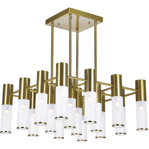 Pipes 16 Light 20 inch Brass Down Chandelier Ceiling Light