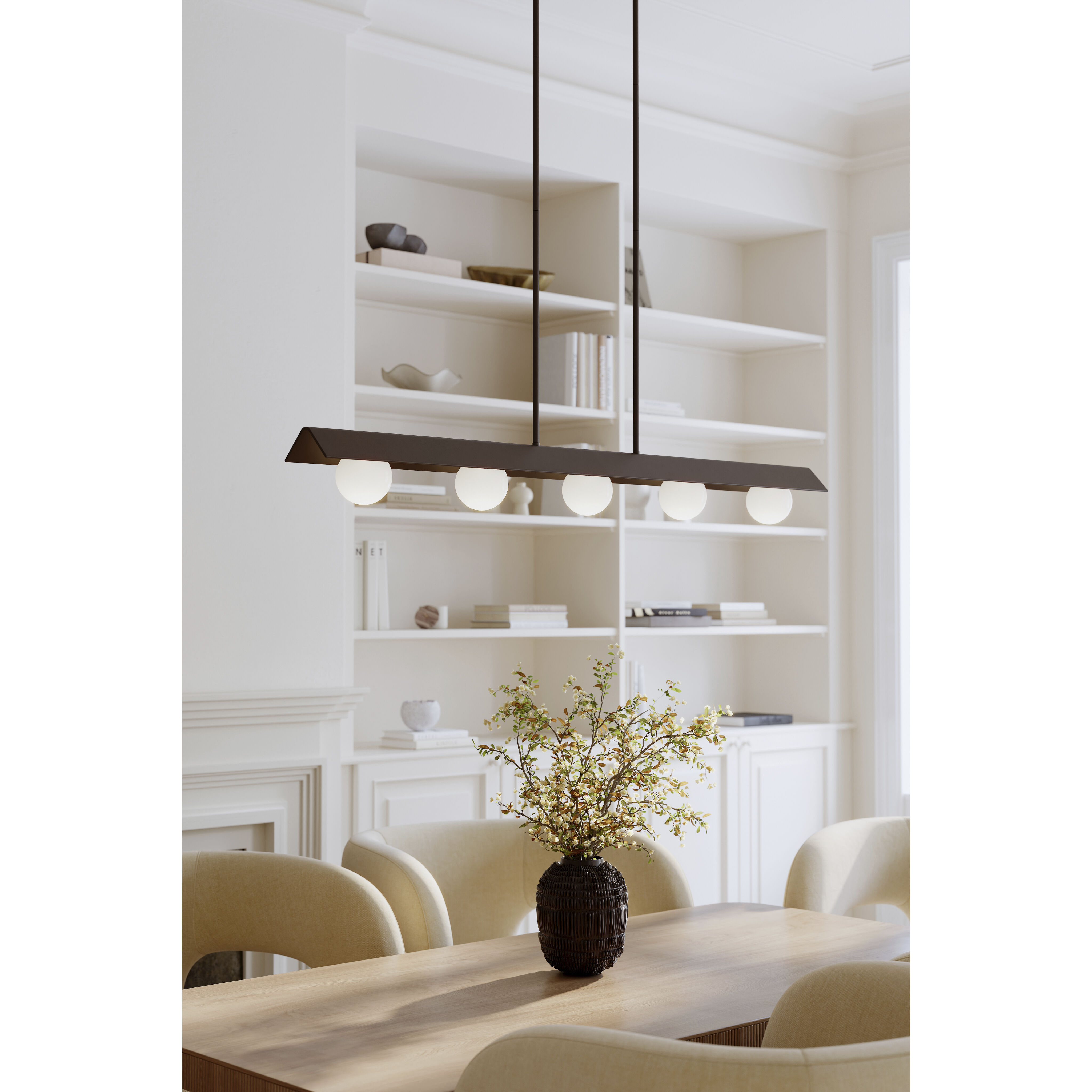 Vestra LED 54 inch Dark Bronze Linear Chandelier Ceiling Light