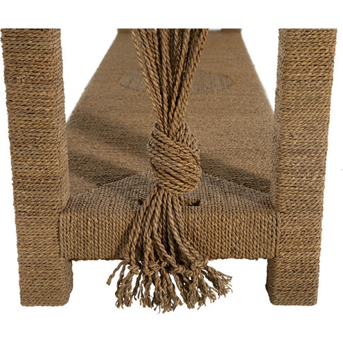 Hutch 70 X 18 inch Natural Seagrass / Tempered Glass Console Table