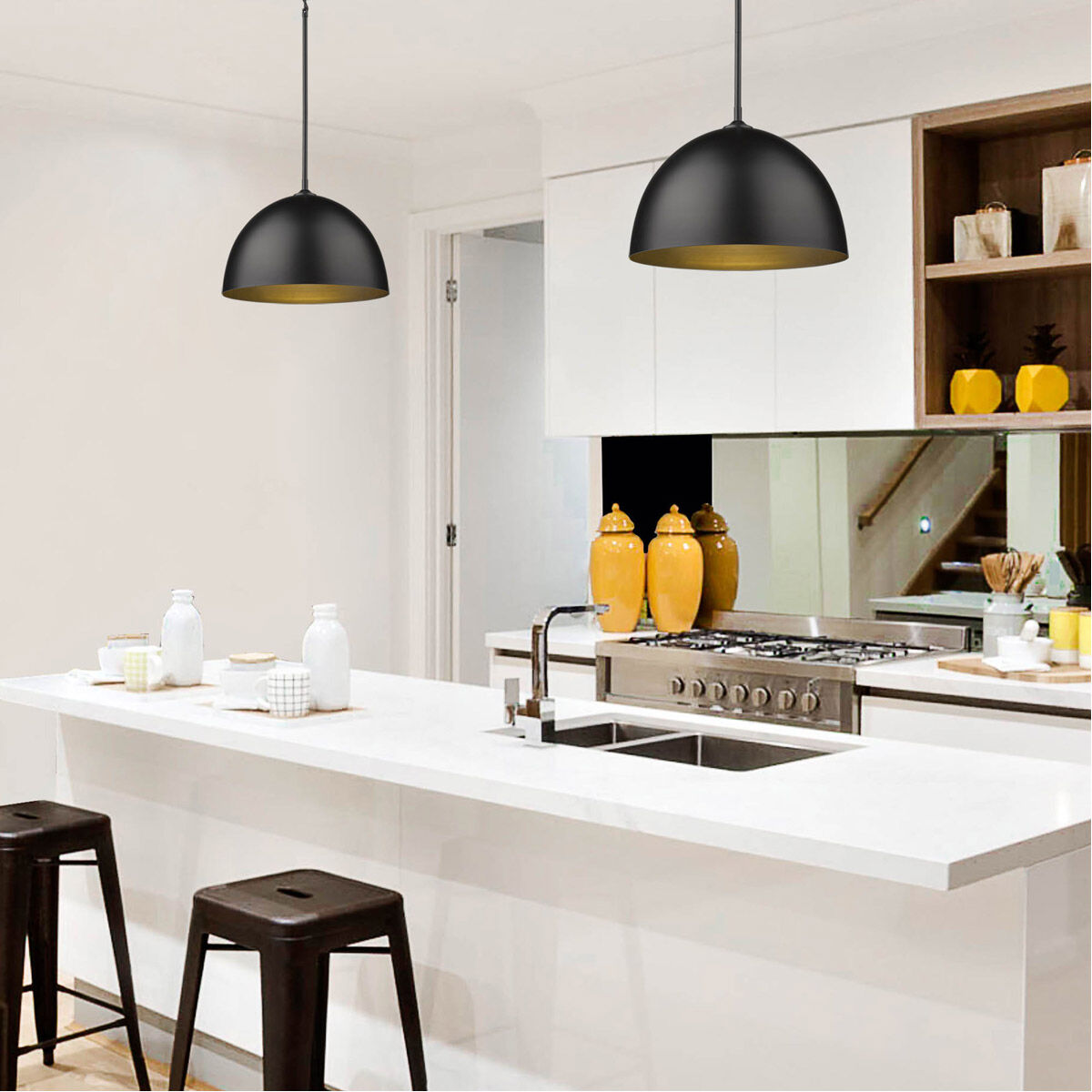 Large matte black pendant light shop