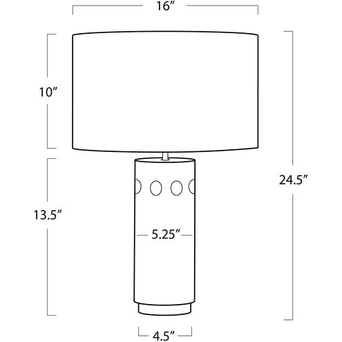 Odin 24.5 inch 150.00 watt White Table Lamp Portable Light