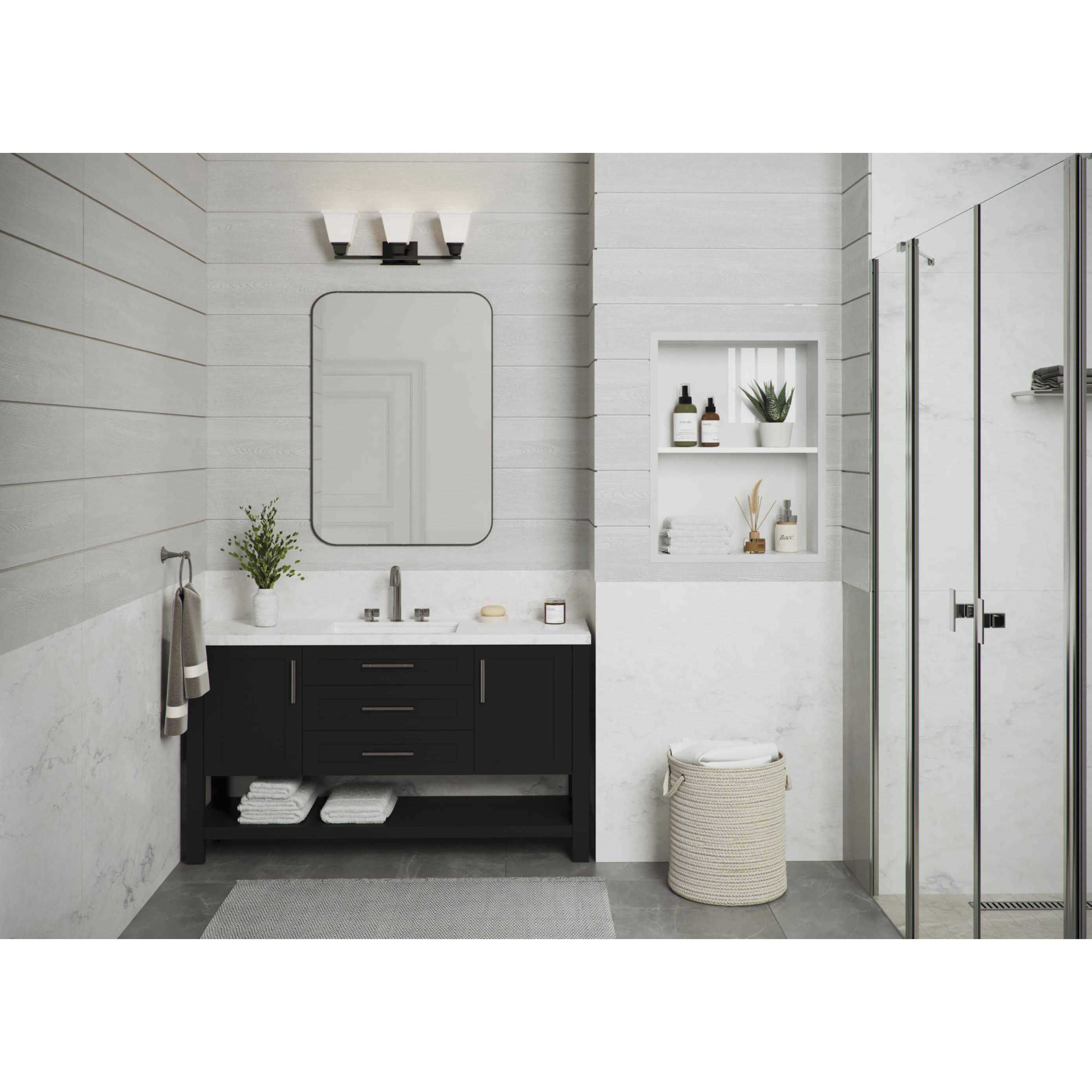 Clifton Heights 3 Light 23 inch Matte Black Bath Vanity Wall Light