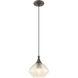 Art Glass 1 Light 8 inch English Bronze Mini Pendant Ceiling Light