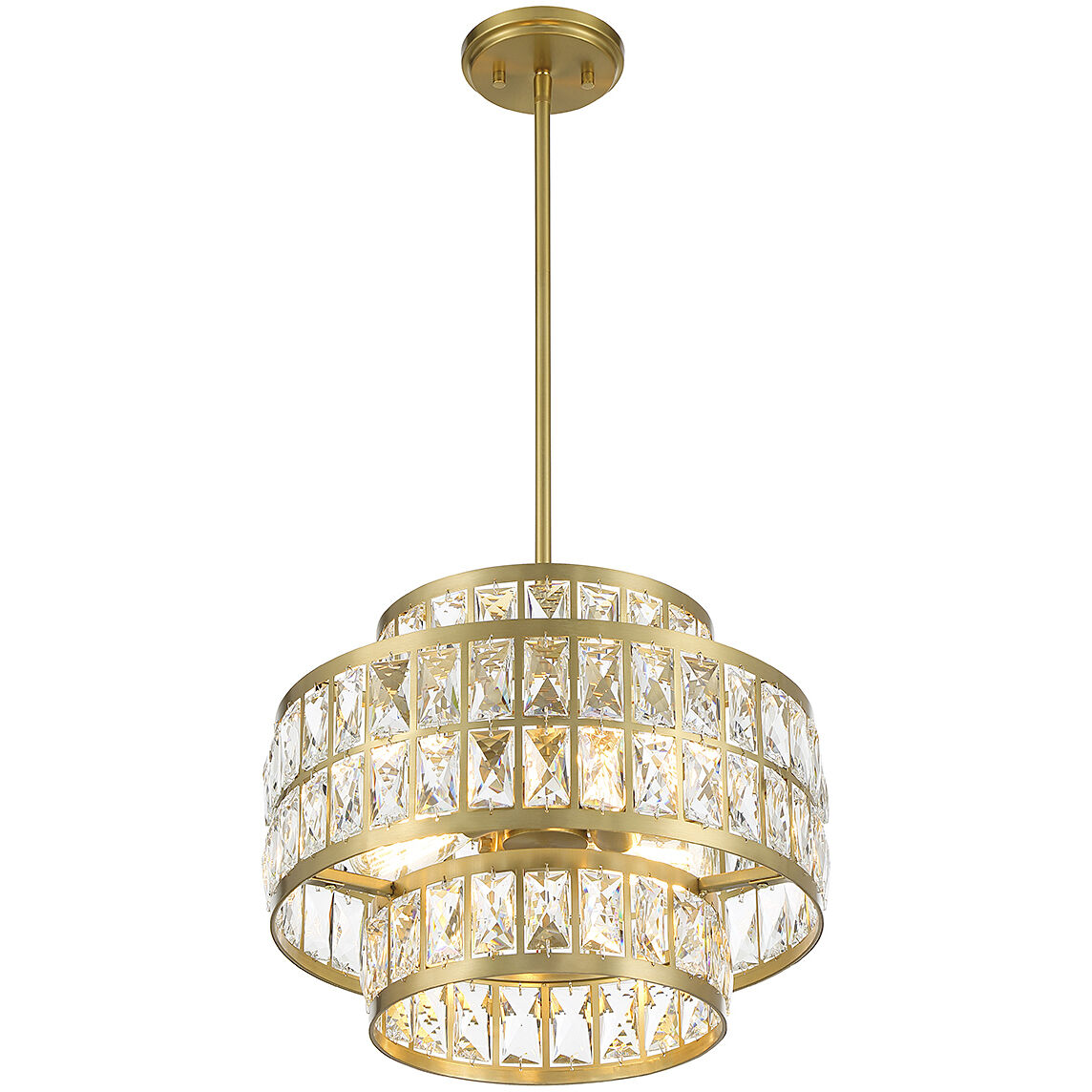Renzo 3 Light 16 inch Warm Brass Pendant Ceiling Light
