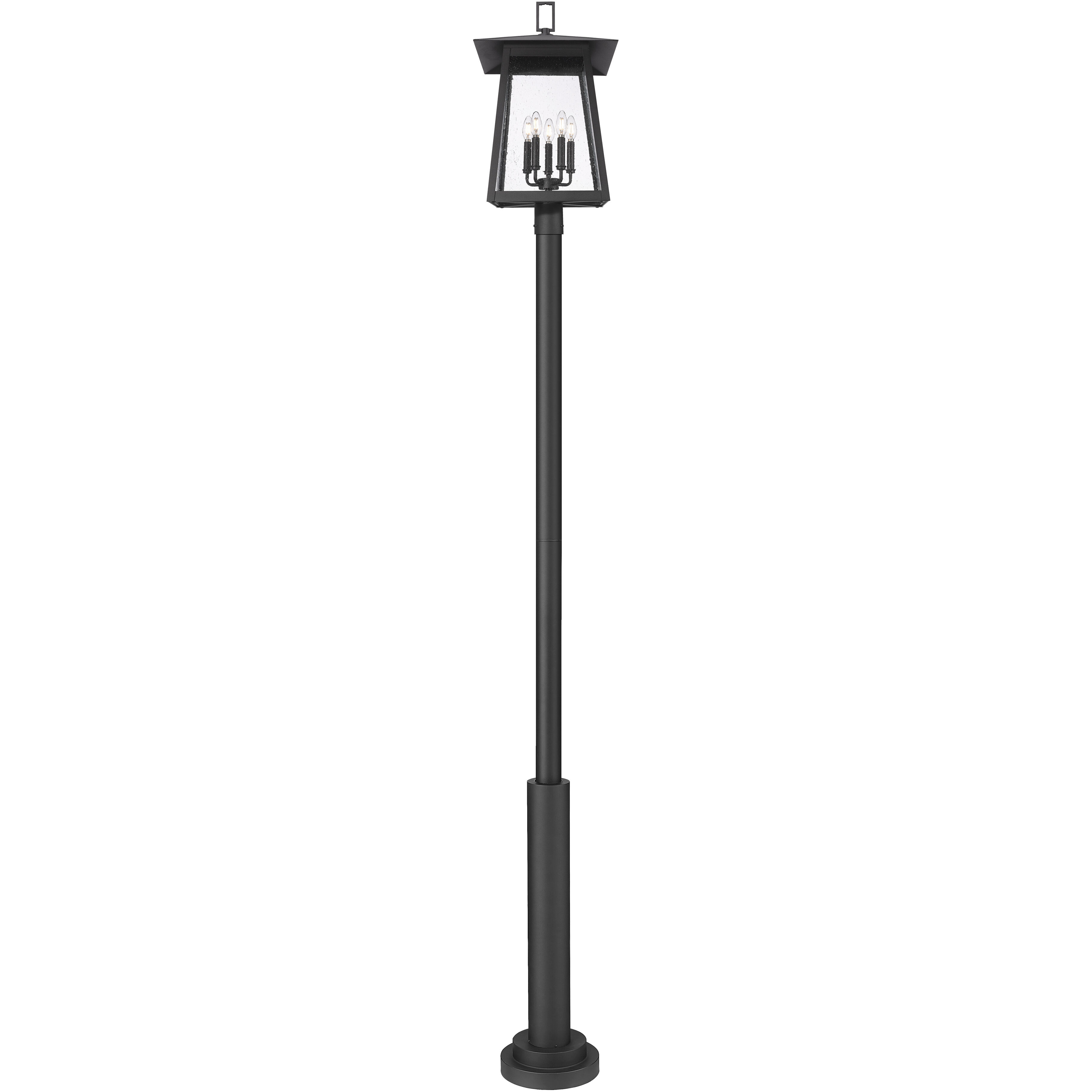 Rainer 5 Light 122 inch Black Outdoor Post Mounted Fixture in G9