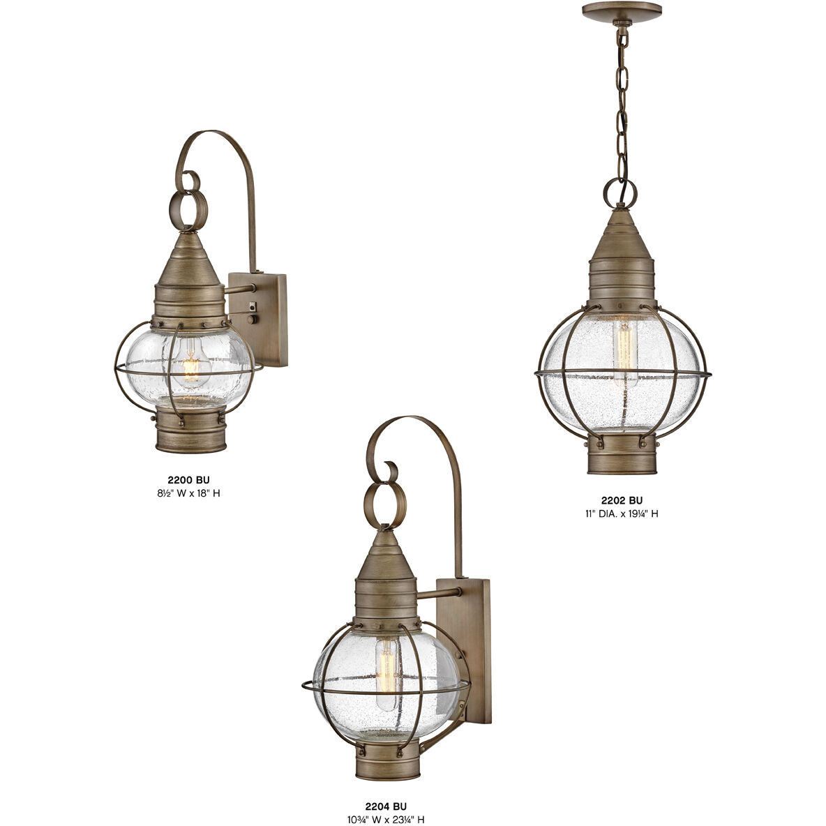 Cape Cod 1 Light 11 inch Burnished Bronze Outdoor Hanging