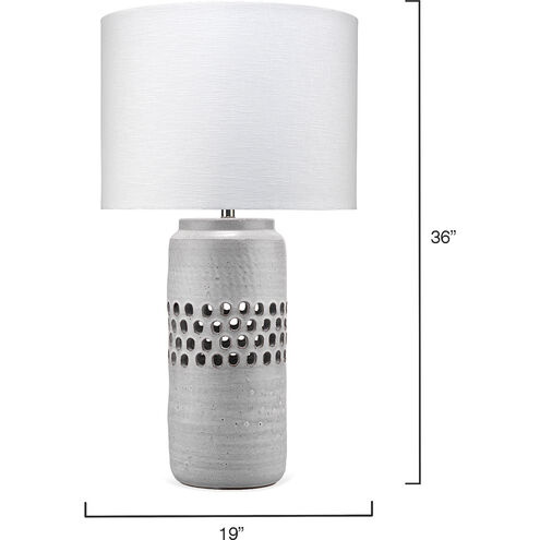 Perforated 36 inch 150.00 watt Matte Frosted Grey Table Lamp Portable Light
