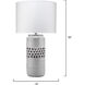 Perforated 36 inch 150.00 watt Matte Frosted Grey Table Lamp Portable Light