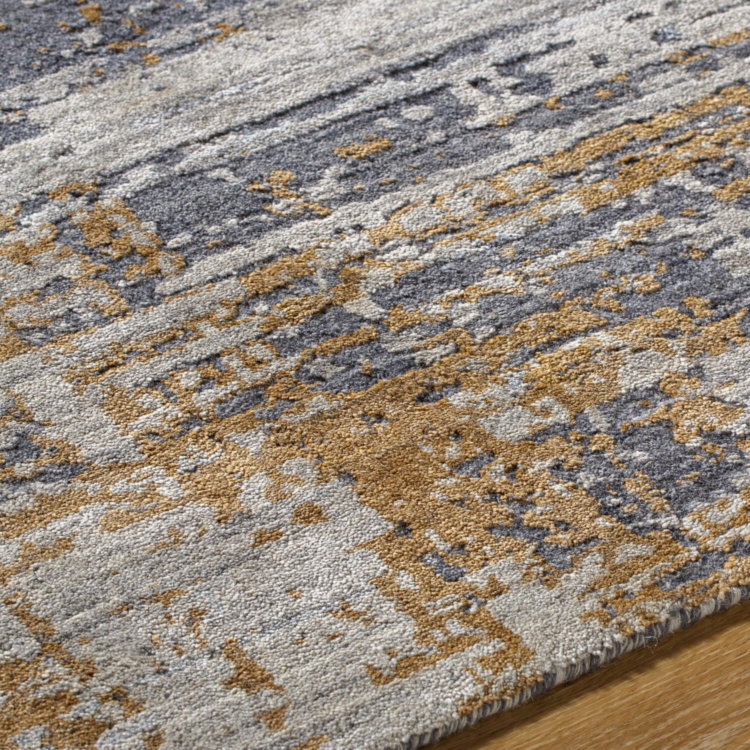 Lucknow 144 X 106 inch Prairie Dust / Ash / Dark Grey Handmade Rug in 9 x 12