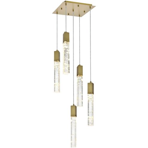 Aurora 5 Light 16 inch Satin Gold Pendant Ceiling Light