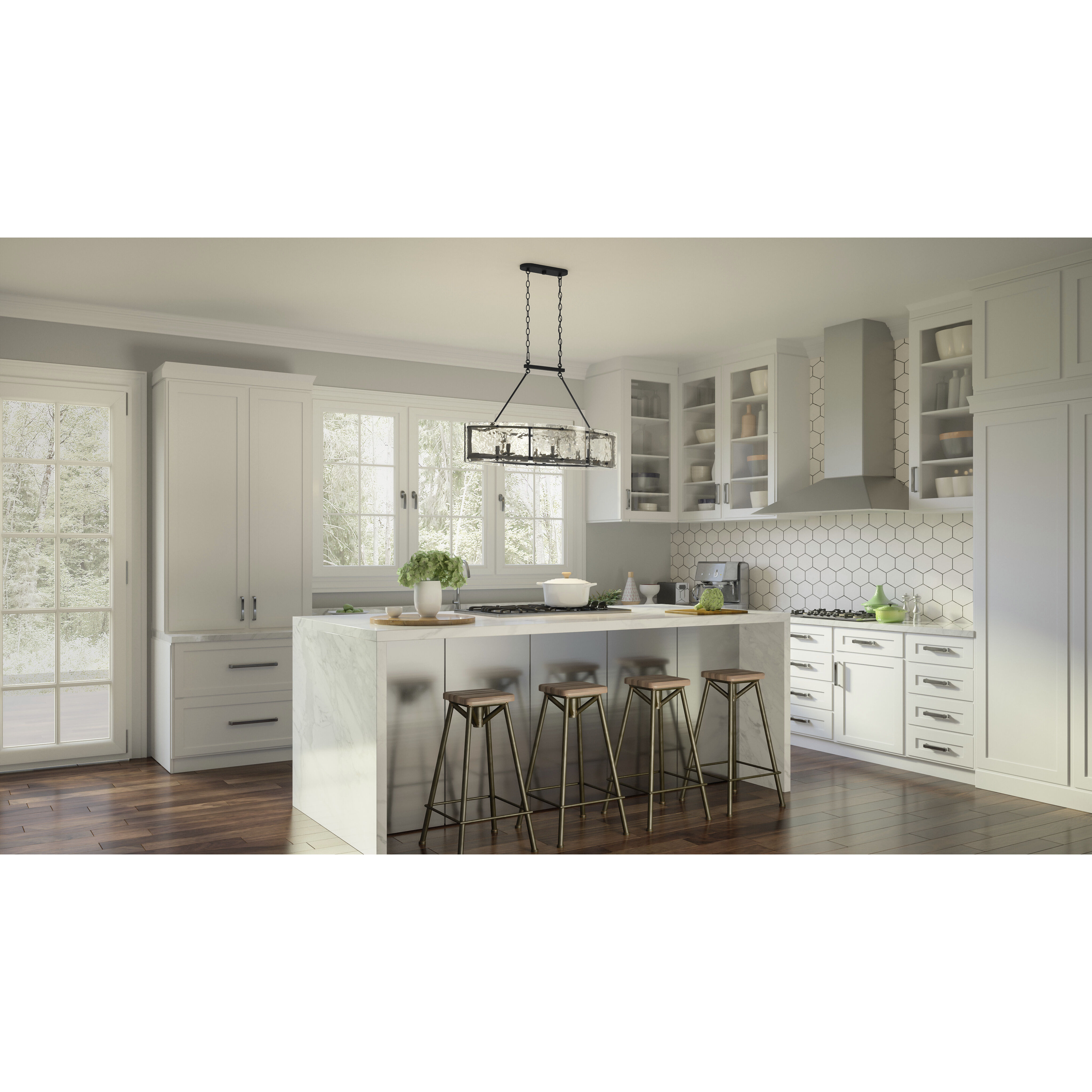 Fortress 6 Light 39 inch Earth Black Island Light Ceiling Light