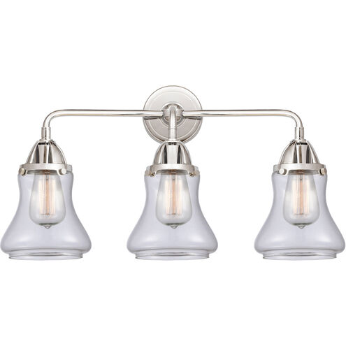 Nouveau 2 Bellmont 3 Light 24 inch Polished Chrome Bath Vanity Light Wall Light in Clear Glass
