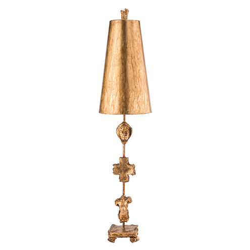 Fragment 40 inch 60.00 watt Gold Leaf And Umber Glaze Table Lamp Portable Light, Flambeau