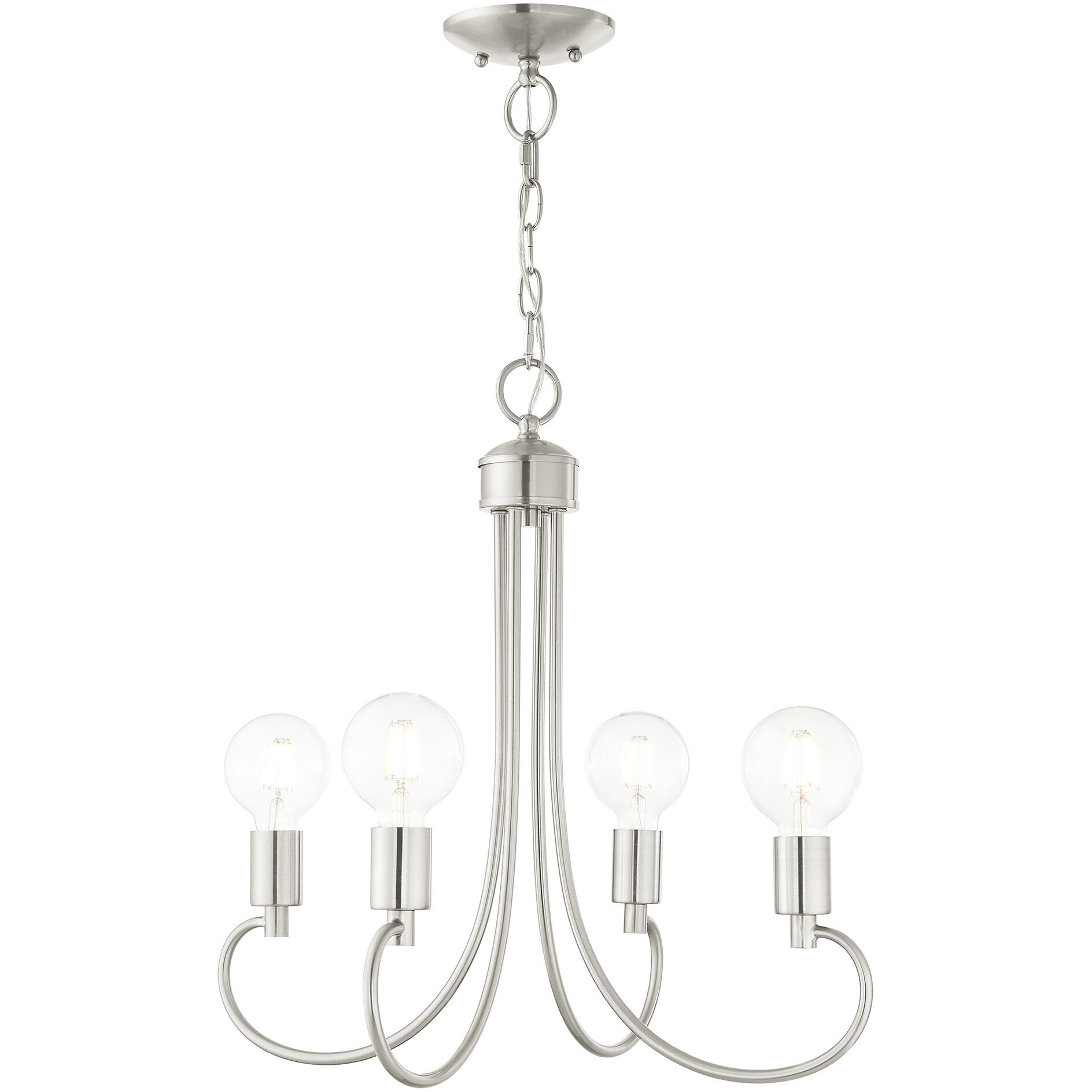 Bari 4 Light 20 inch Brushed Nickel Chandelier Ceiling Light