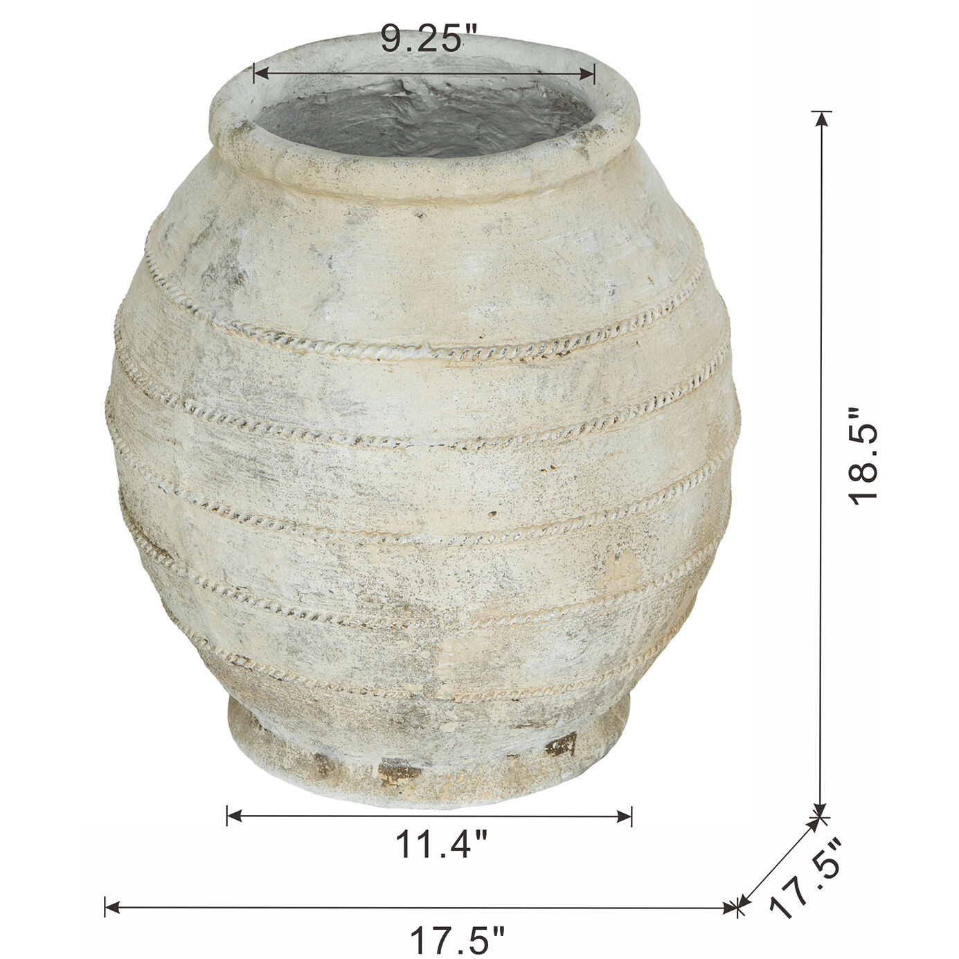 Anita Weathered White Flower Pot