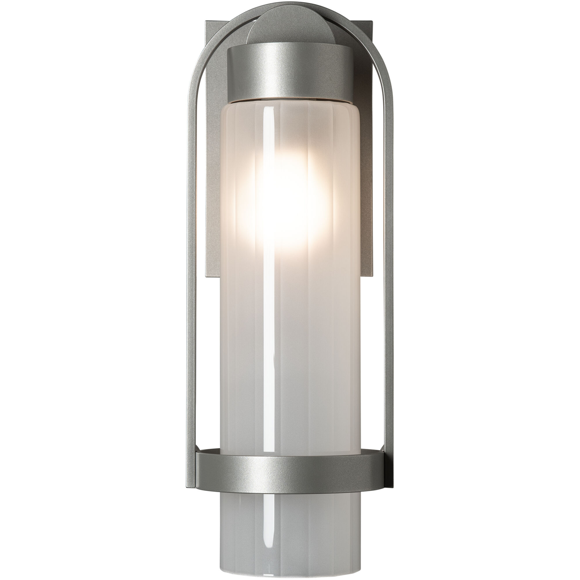 Alcove 1 Light 15.8 inch Coastal Burnished Steel Outdoor Sconce in Frosted, Small