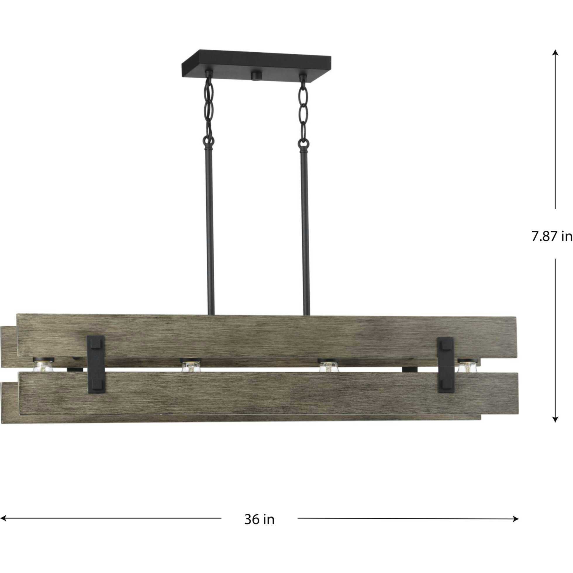 Hemsworth 4 Light 36 inch Textured Black Island Chandelier Ceiling Light