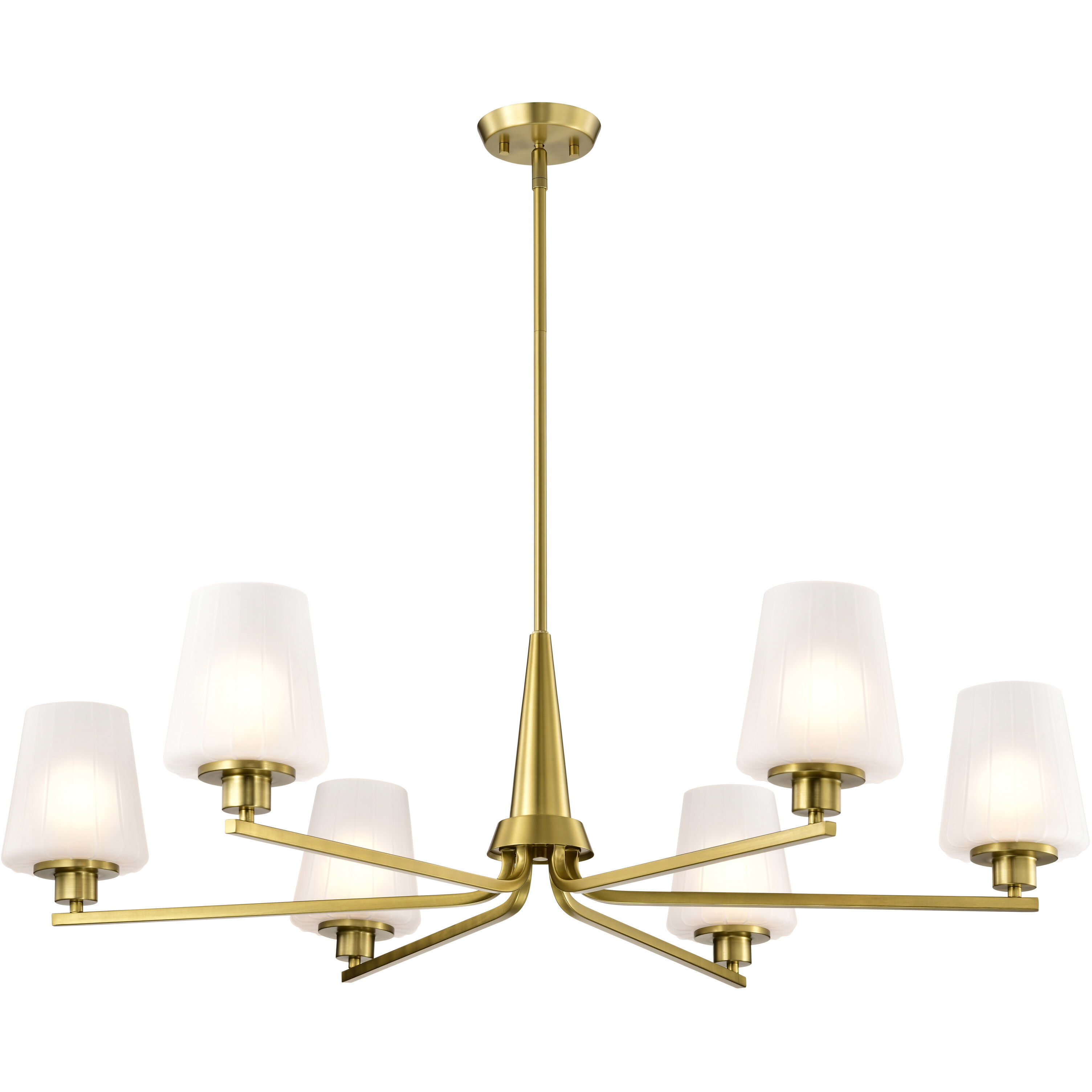 Lune 40 inch Vintage Brass Chandelier Ceiling Light