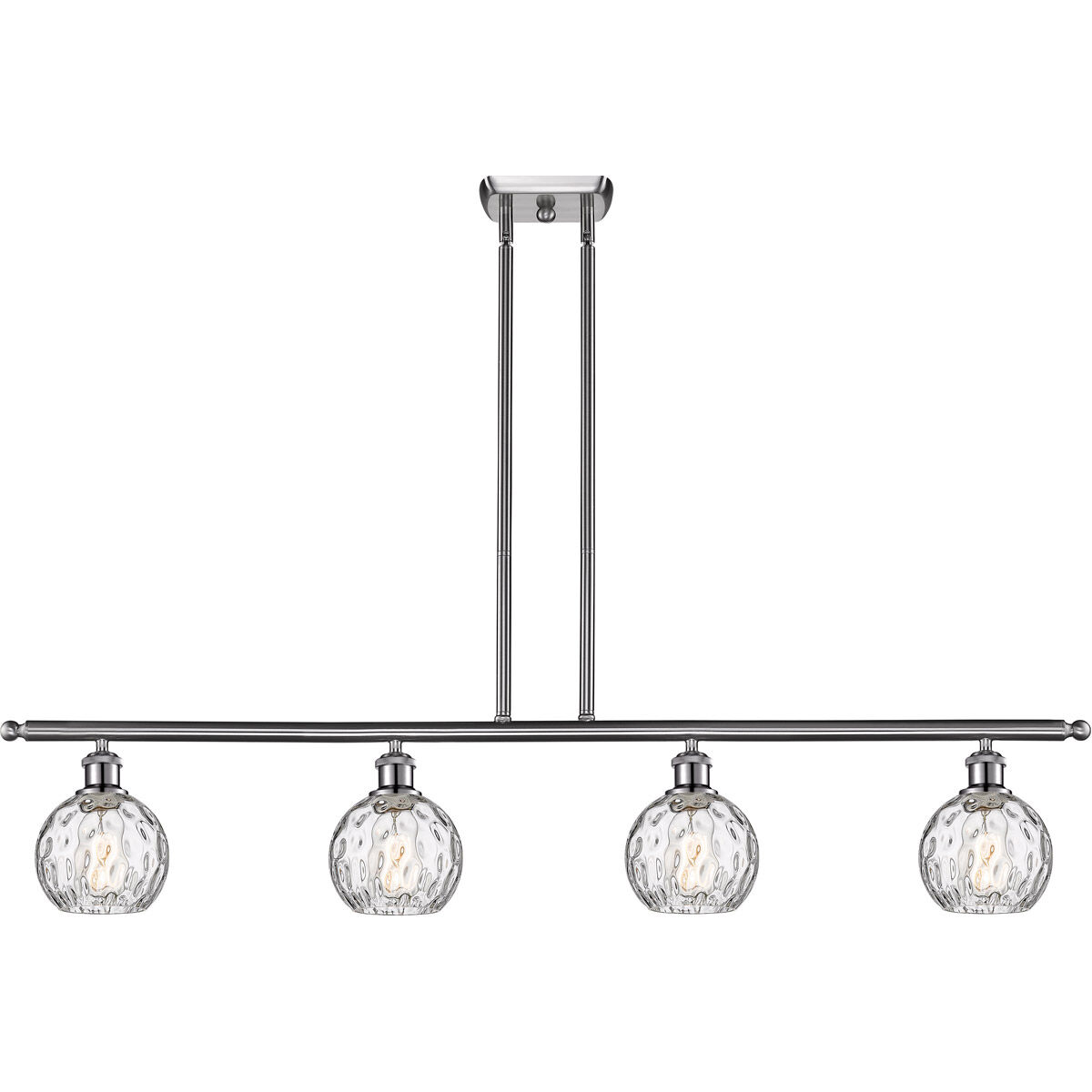 Ballston Athens Water Glass LED 46 inch Brushed Satin Nickel Island Light Ceiling Light