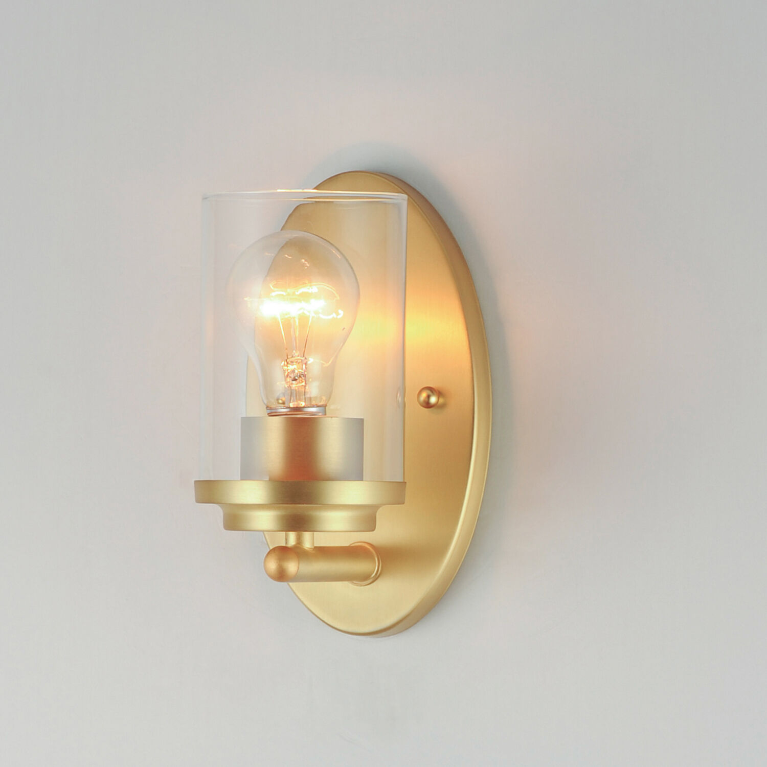 Corona 1 Light 4.5 inch Satin Brass Bath Vanity Wall Light in Clear