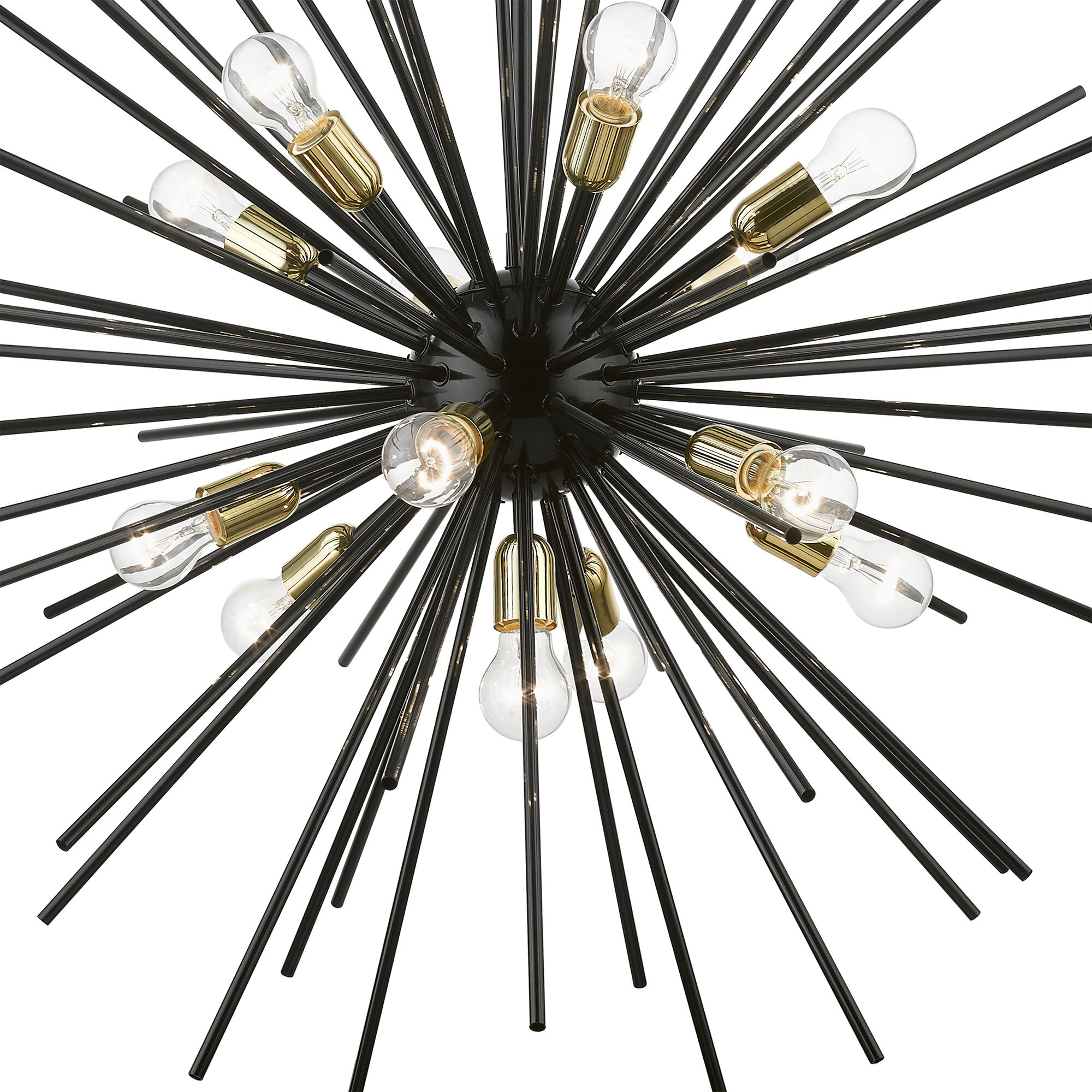 Tribeca 13 Light 42 inch Shiny Black with Polished Brass Accents Foyer Chandelier Ceiling Light, Extra Large