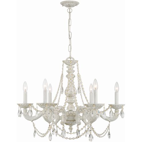 Paris Market 6 Light 28 inch Antique White Chandelier Ceiling Light in Clear Hand Cut