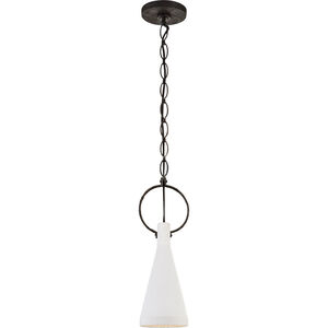 Suzanne Kasler Limoges 1 Light 6.75 inch Natural Rusted Iron Pendant Ceiling Light in Plaster White, Small