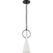 Suzanne Kasler Limoges 1 Light 6.75 inch Natural Rusted Iron Pendant Ceiling Light in Plaster White, Small