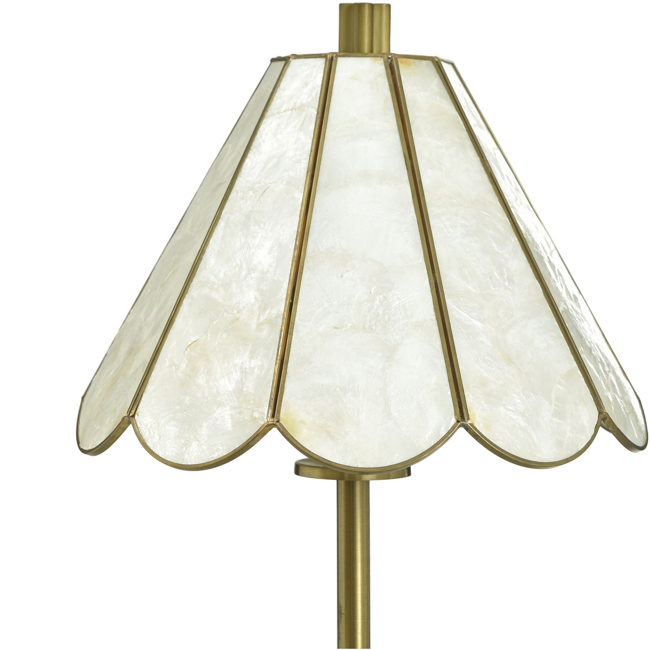 Verity 26 inch 40 watt White Marble and Polished Brass Table Lamp Portable Light