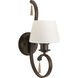 Club 1 Light 7 inch Antique Bronze Bath Vanity Wall Light