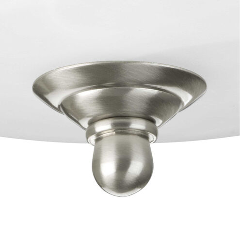 Dome Glass CTC 1 Light 11 inch Brushed Nickel Flush Mount Ceiling Light in 11-3/8", Alabaster Glass, Standard