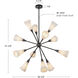 Alora Mood Cosmo 12 Light 38.63 inch Brushed Gold/Glossy Ribbed Opal Glass Chandelier Ceiling Light