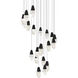 Beyond Martini LED 26 inch Black Multi-Light Pendant Ceiling Light in Optic Haze, Round Canopy