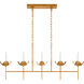 Julie Neill Illana 5 Light 50.5 inch Antique Gold Leaf Linear Chandelier Ceiling Light in (None), Large