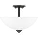 Ashton 3 Light 15.75 inch Matte Black Semi Flush Mount Ceiling Light in 6