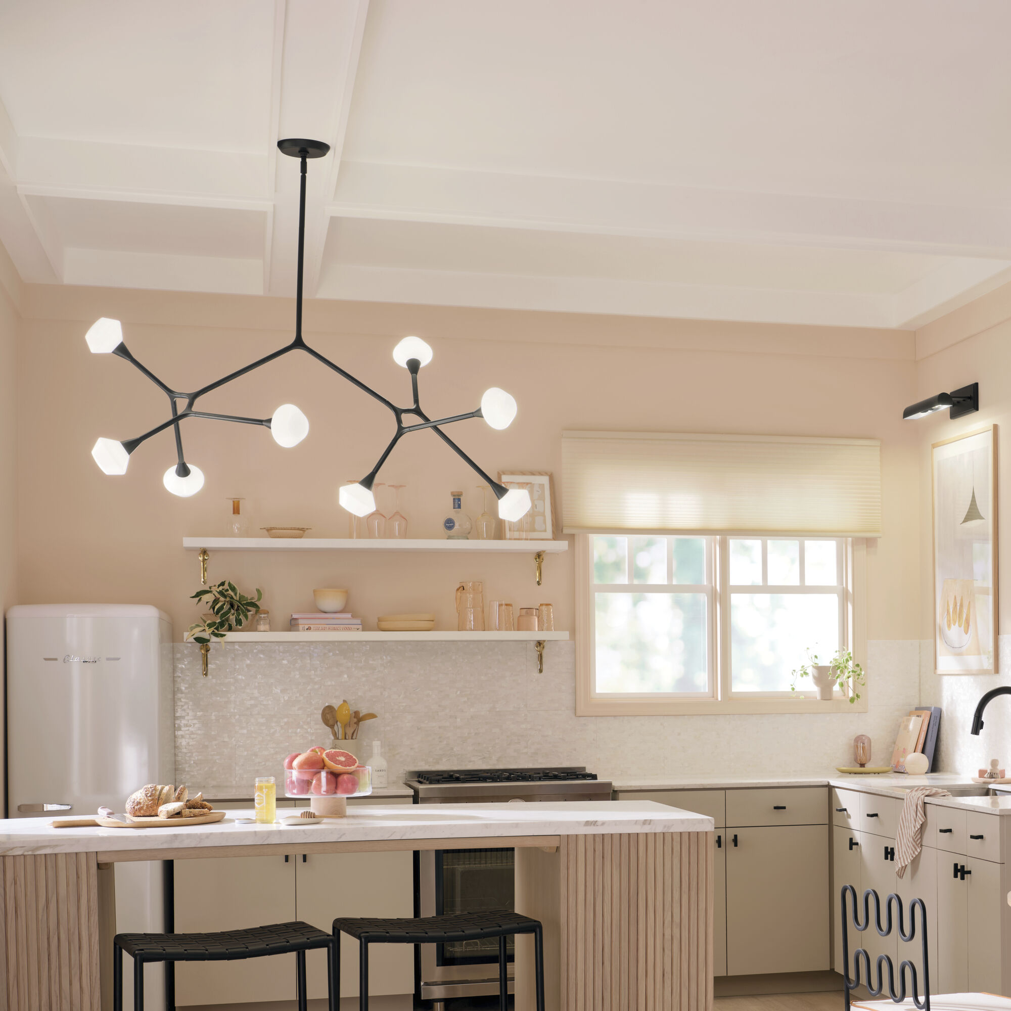 Cassius 8 Light 32 inch Black Chandelier Ceiling Light, Convertible