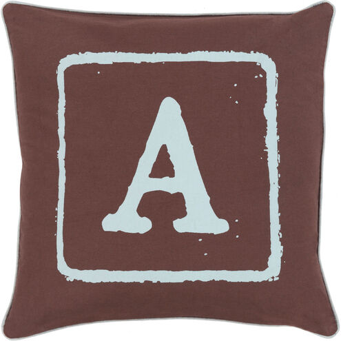 Big Kid Blocks 18 inch Aqua, Dark Brown Pillow Kit