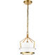 Marin 1 Light 10.5 inch Satin Brass with White Pendant Ceiling Light