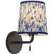 Alora Mood Scout 1 Light 6 inch Matte Black and Blue Linen Wall/Vanity Light Wall Light