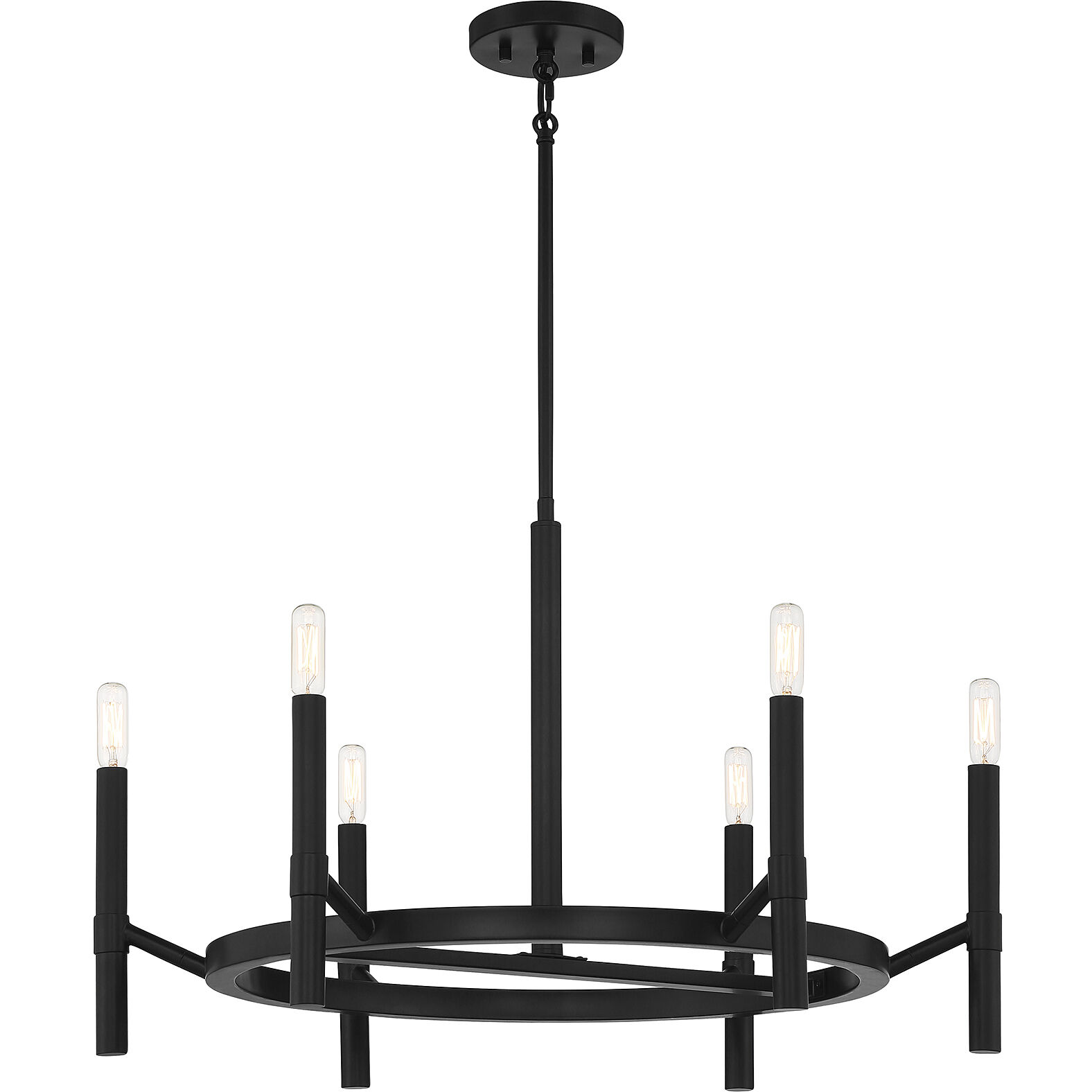 Padgett 6 Light 28 inch Matte Black Chandelier Ceiling Light