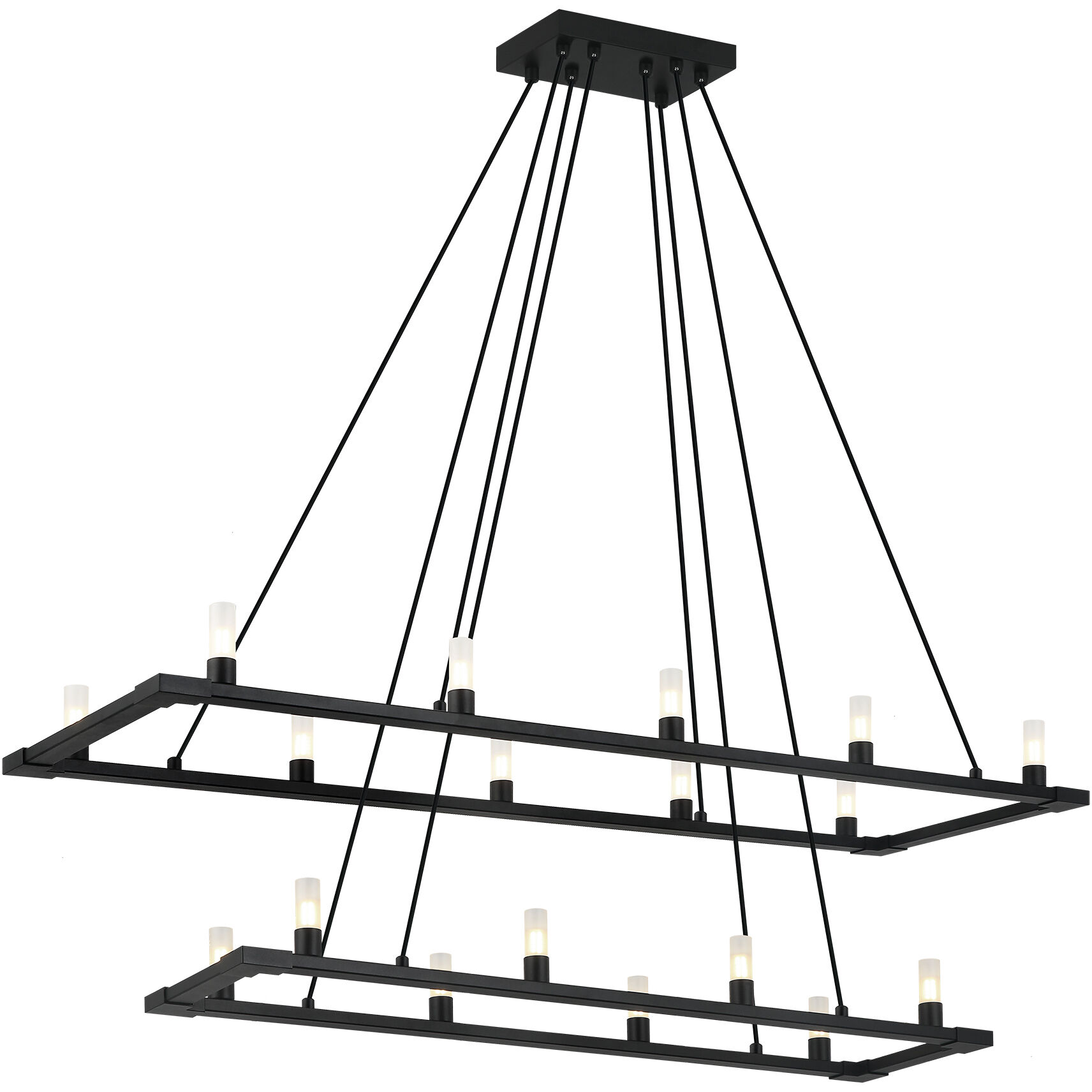 Cascadian 18 Light 48 inch Matte Black Chandelier Ceiling Light