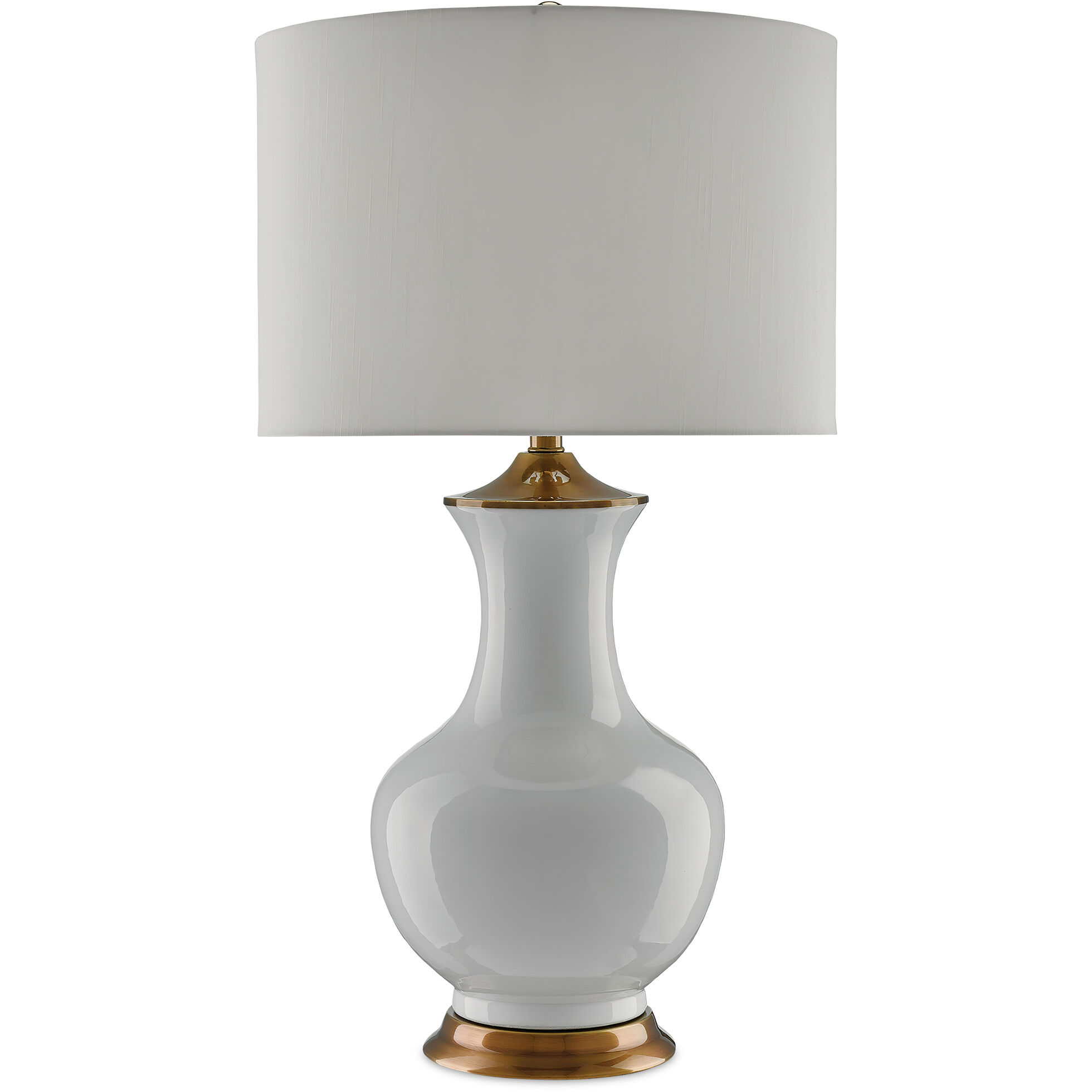 Lilou 31.5 inch 150 watt White/Antique Brass Table Lamp Portable Light