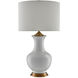 Lilou 31.5 inch 150 watt White/Antique Brass Table Lamp Portable Light
