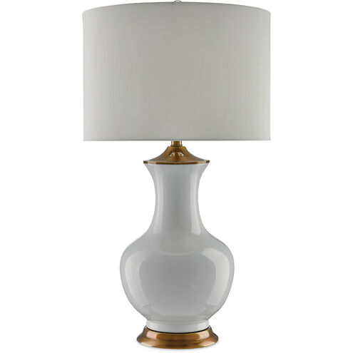 Lilou 31.5 inch 150 watt White/Antique Brass Table Lamp Portable Light