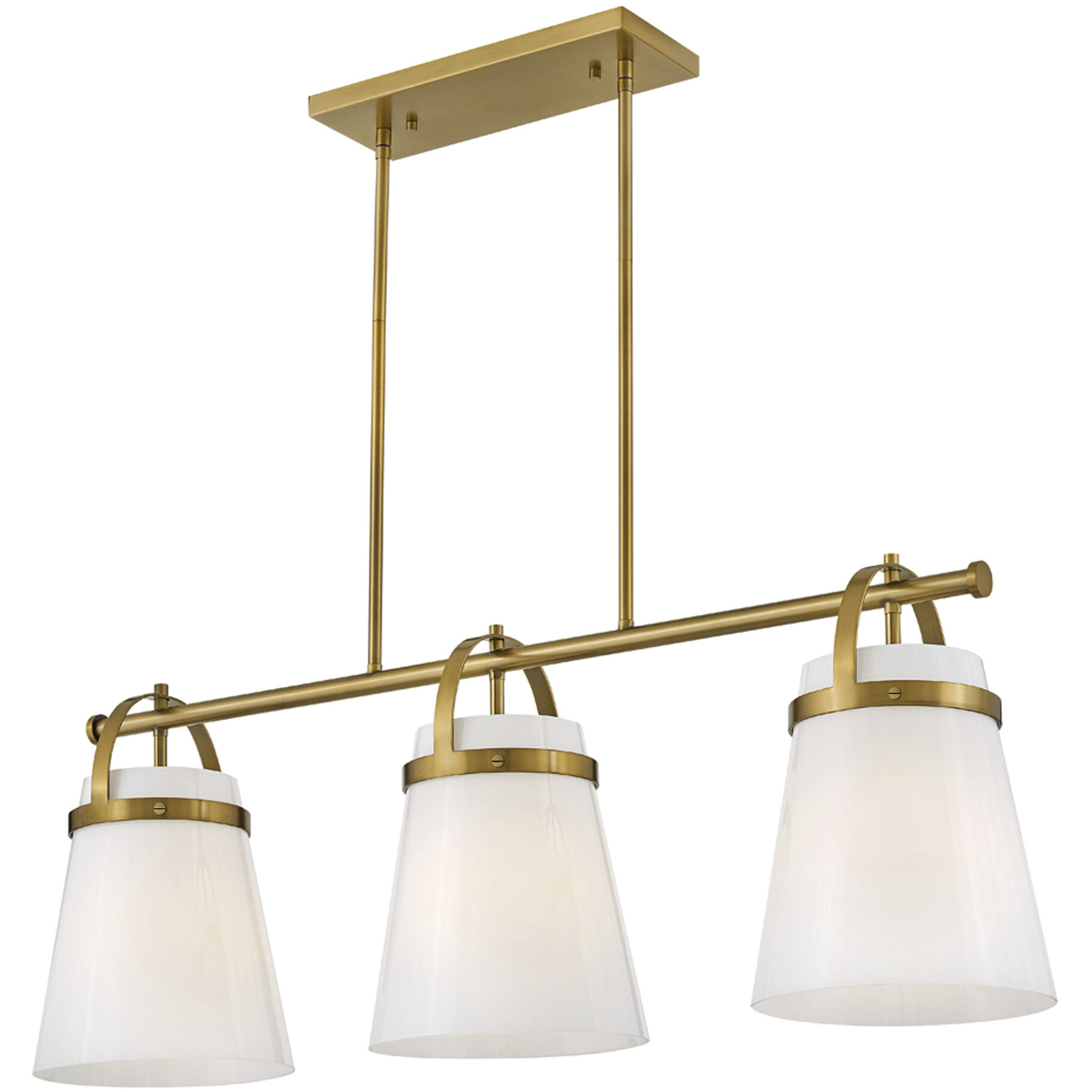 Tori LED 38 inch Lacquered Brass Chandelier Ceiling Light, Linear