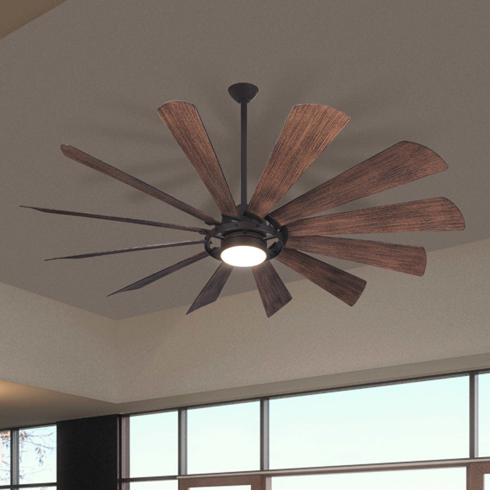 Windmolen 65 inch Oil Rubbed Bronze with Seasoned Wood Blades Outdoor Ceiling Fan